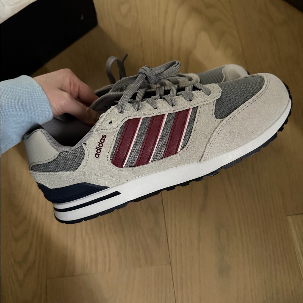 adidas Classic Lace-Up Sneakers - Gray, Burgundy & Navy